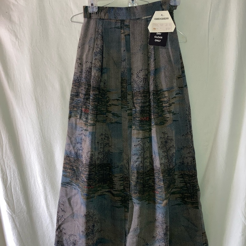 NWT Geiger Gray Maxi A-Line Skirt
